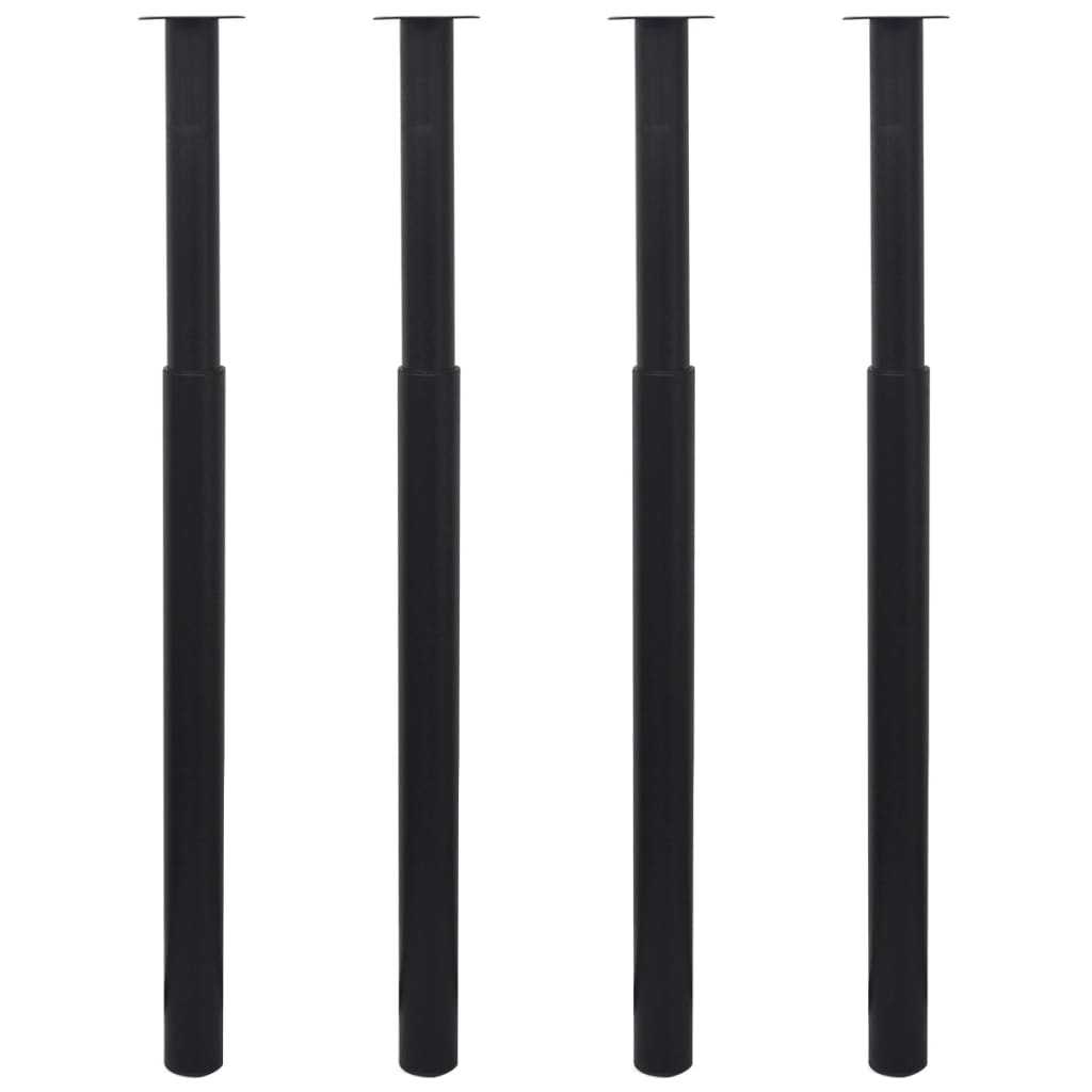 Vetonek Patas de mesa telescópicas 4 unidades negro 710 mm-1100 mm