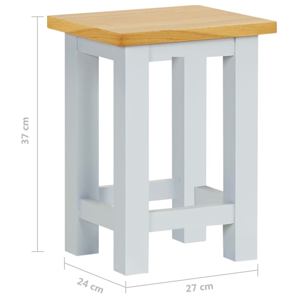 Mesa auxiliar de madera maciza de roble 27x24x37 cm