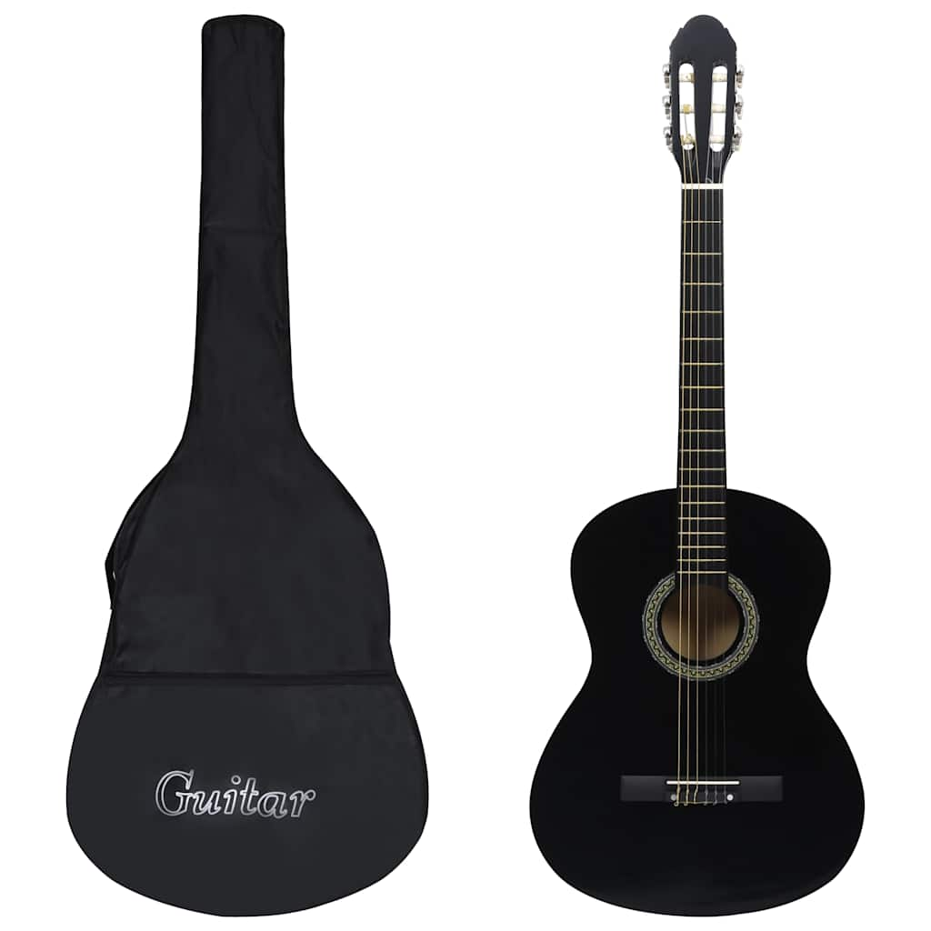 Vetonek Set de guitarra clásica para principiante 12 pzas negro 4/4 39"