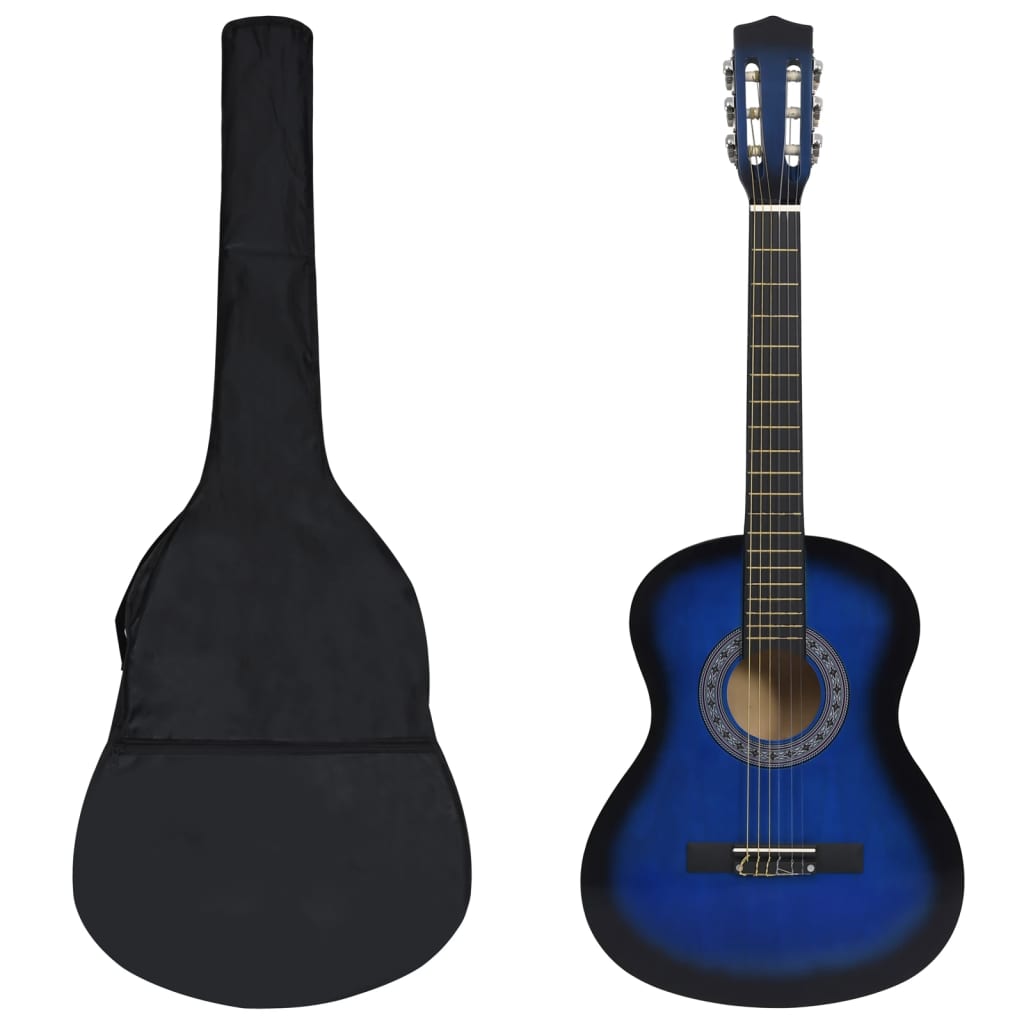 Vetonek Set de guitarra clásica para principiantes 8 pzas azul 3/4 36"      