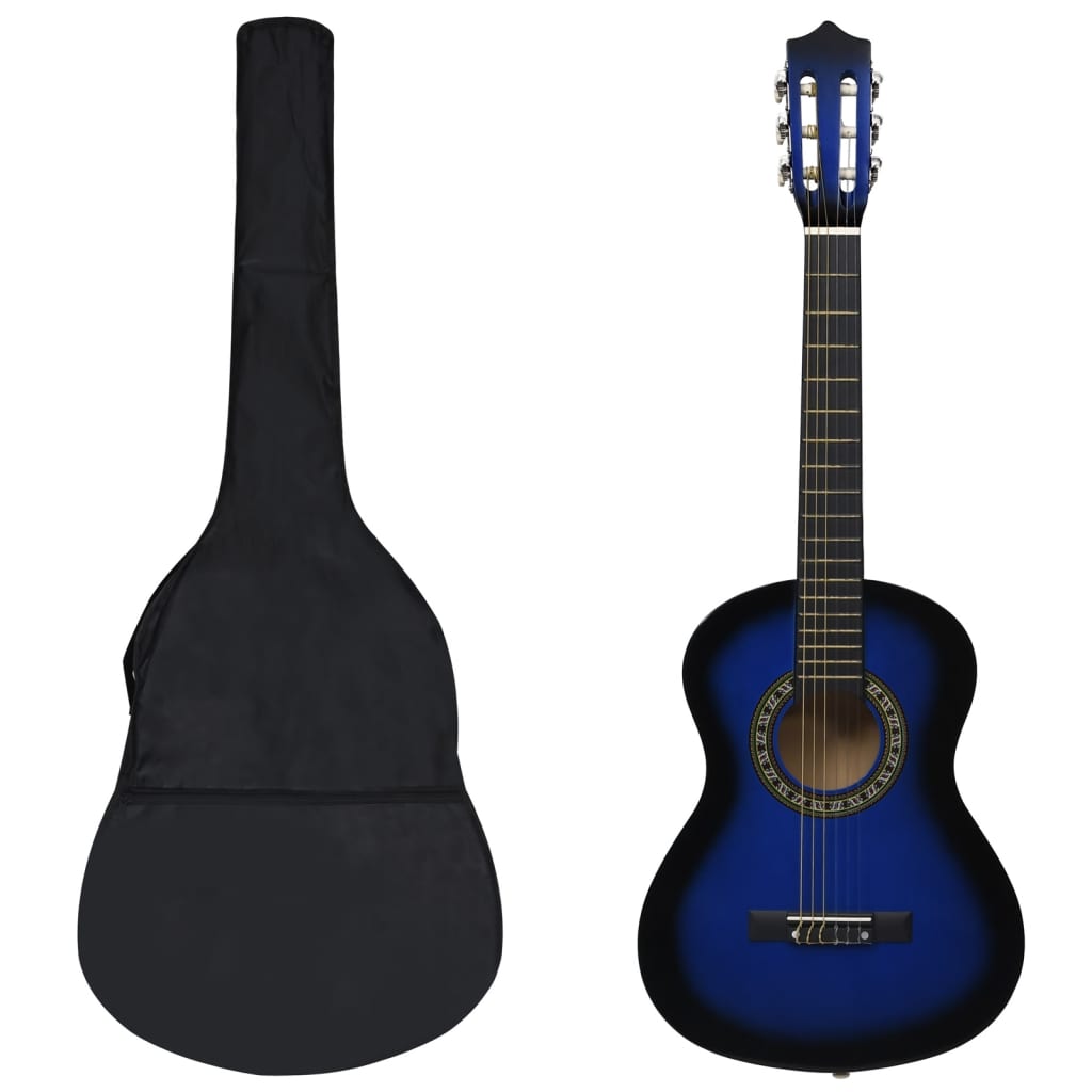 Vetonek Set de guitarra clásica para principiantes 8 pzas azul 1/2 34"   