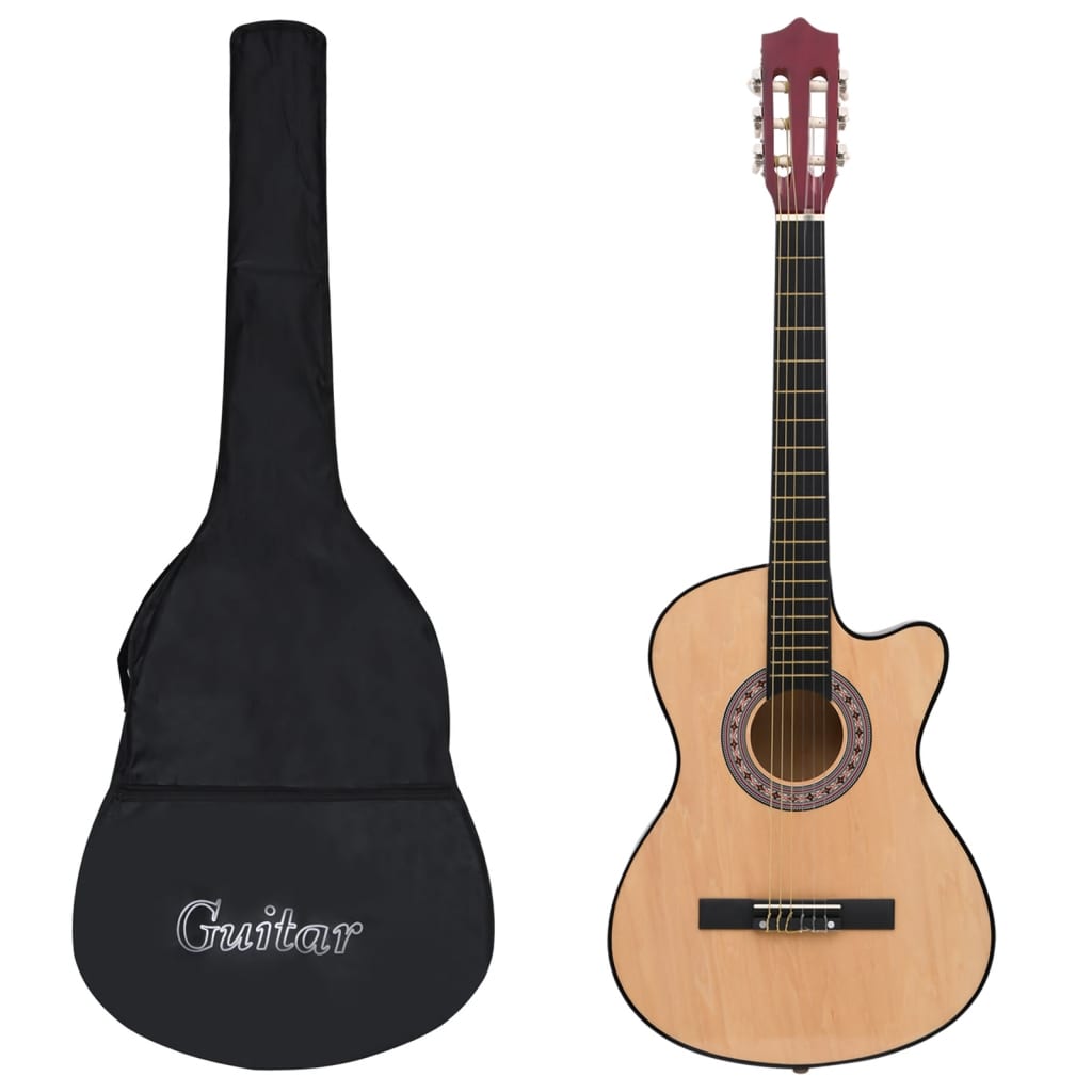 Vetonek Set de guitarra acústica 12 piezas con cutaway 6 cuerdas 38"