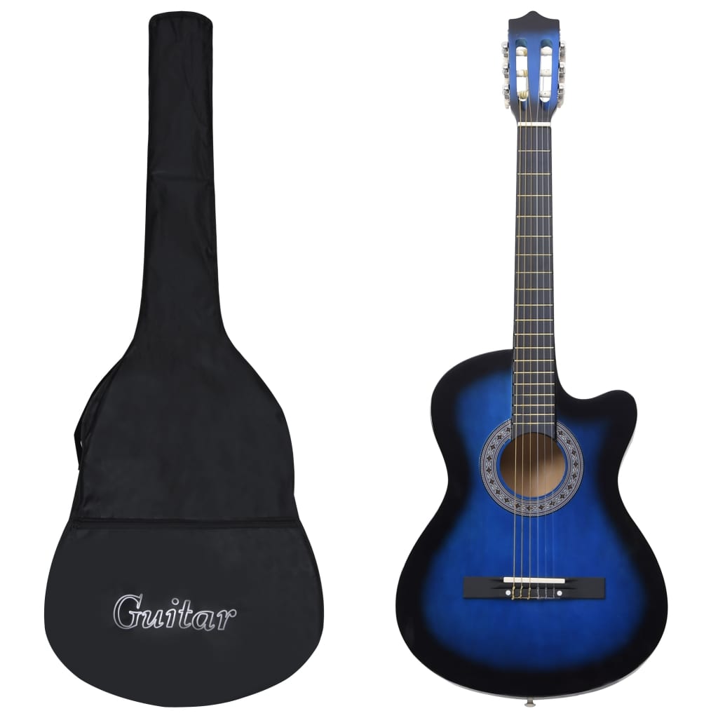 Vetonek Set de guitarra clásica occidental 12 pzas 6 cuerdas azul 38"