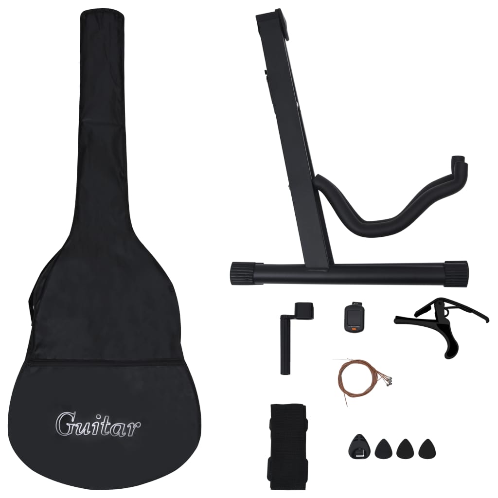 Conjunto de guitarra clássica ocidental 12 PCs 6 Strings Blue 38 "V35