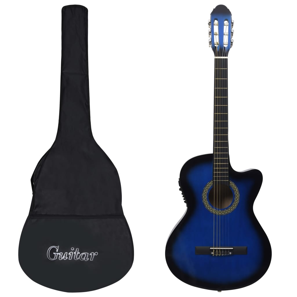 Vetonek Set de guitarra occidental 12 pzas ecualizador y 6 cuerdas azul