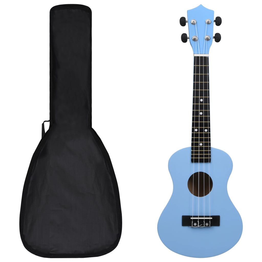 Vetonek Set de ukelele soprano con funda para niños azul bebé 23"