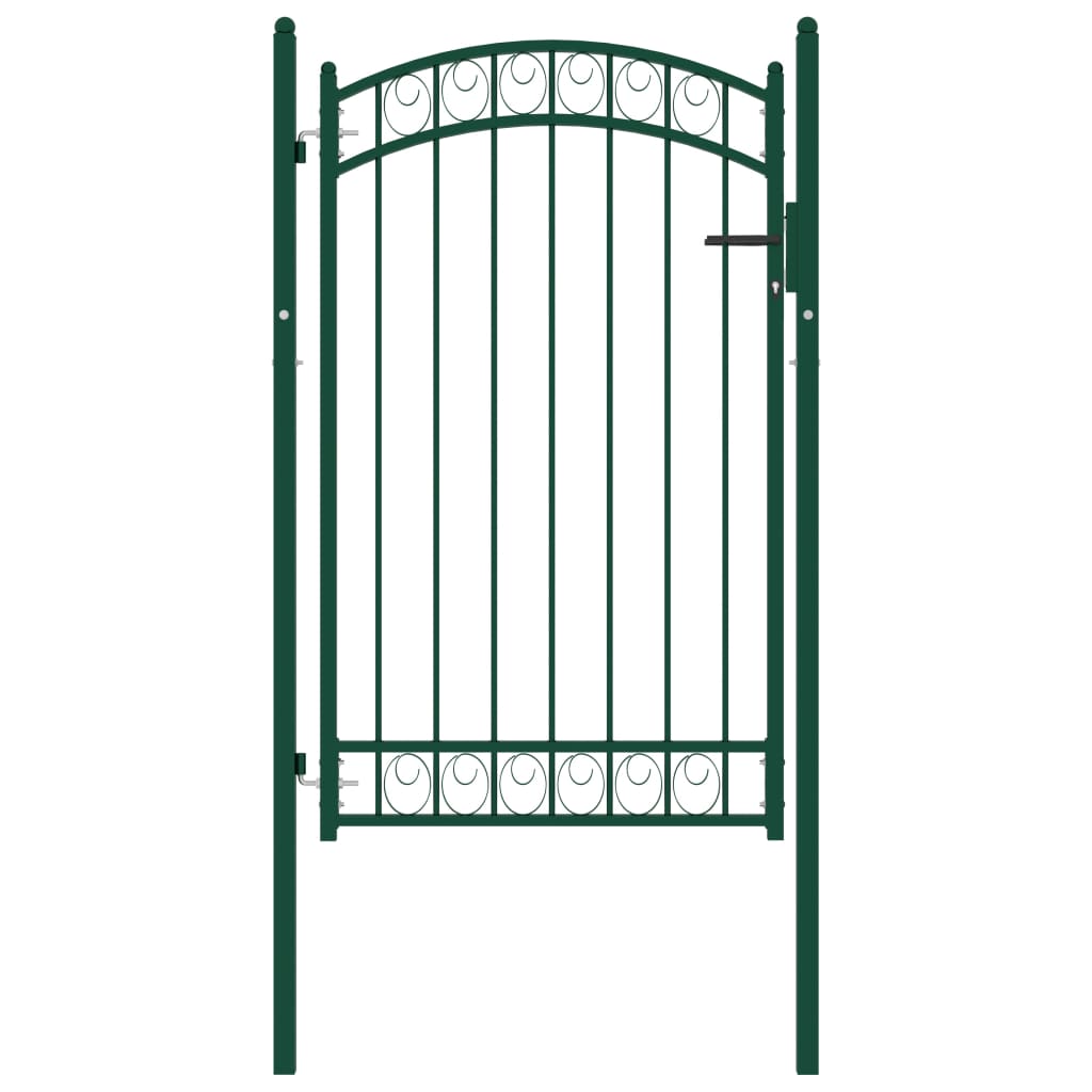 Vetonek Puerta de jardín con arco superior acero verde 100x150 cm