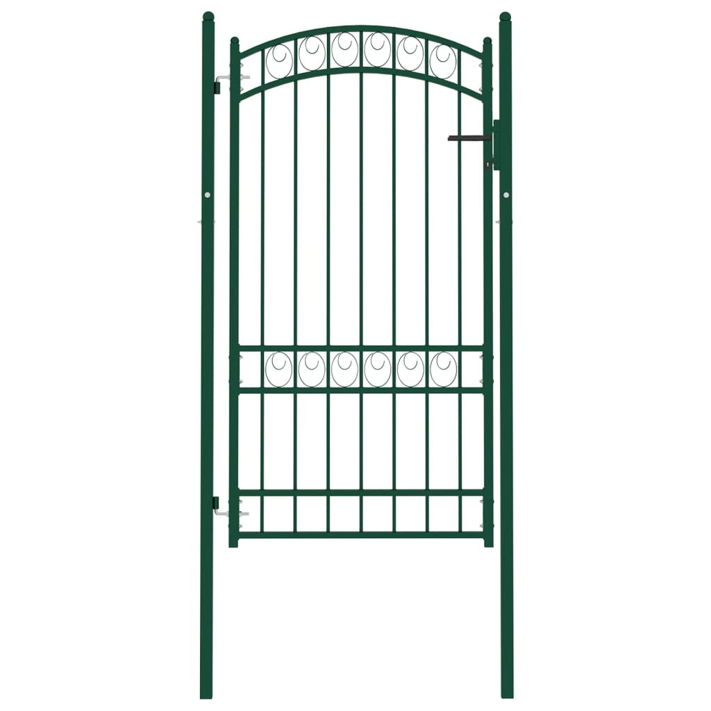 Vetonek Puerta de jardín con arco superior acero verde 100x175 cm