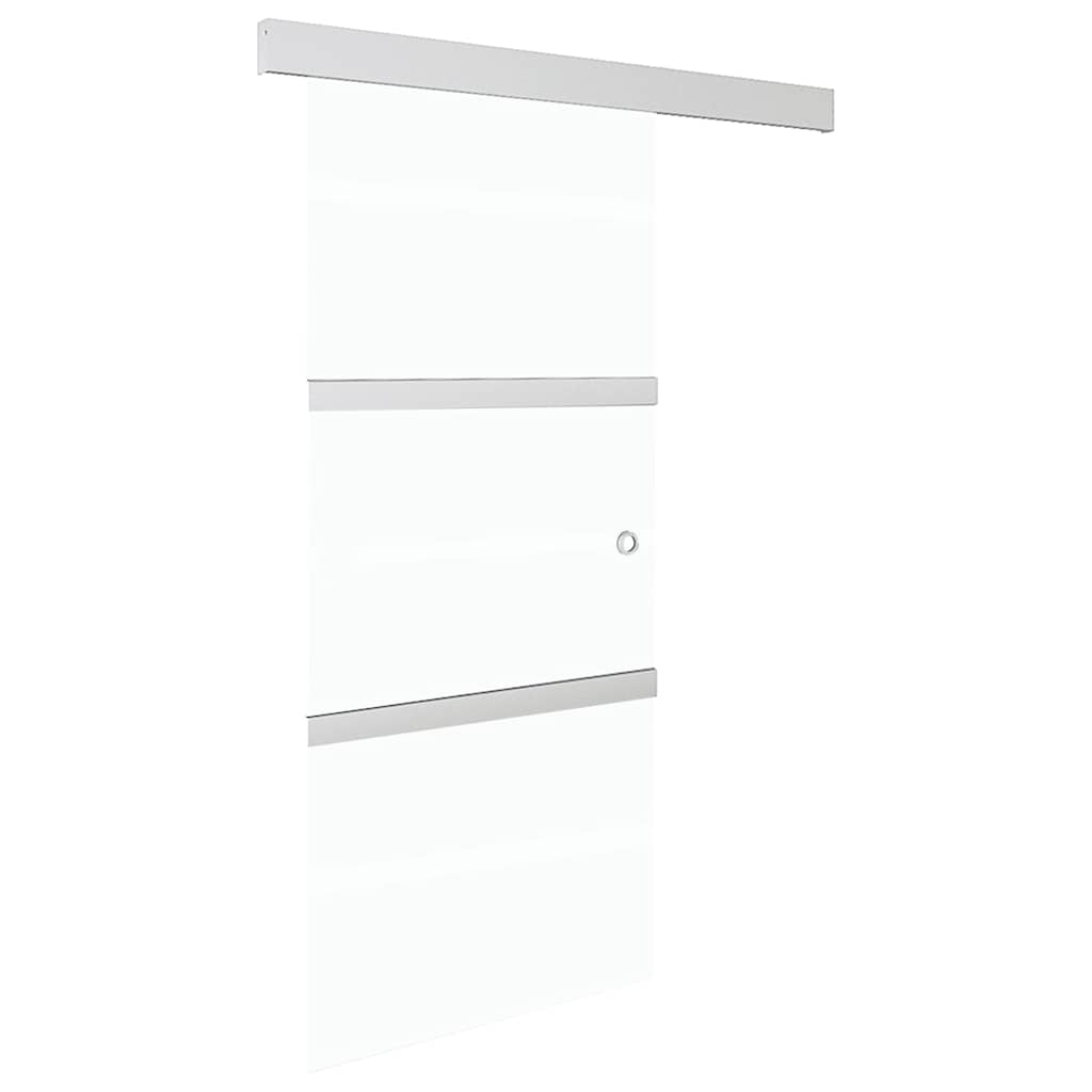 Vetonek Puerta corredera vidrio ESG y aluminio plateado 90x212 cm