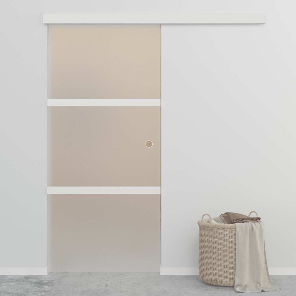 Sliding door ESG glass and silver aluminum 90x212 cm 
