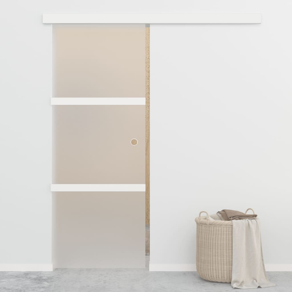 Sliding door with soft stops ESG glass aluminum 76x205 cm 