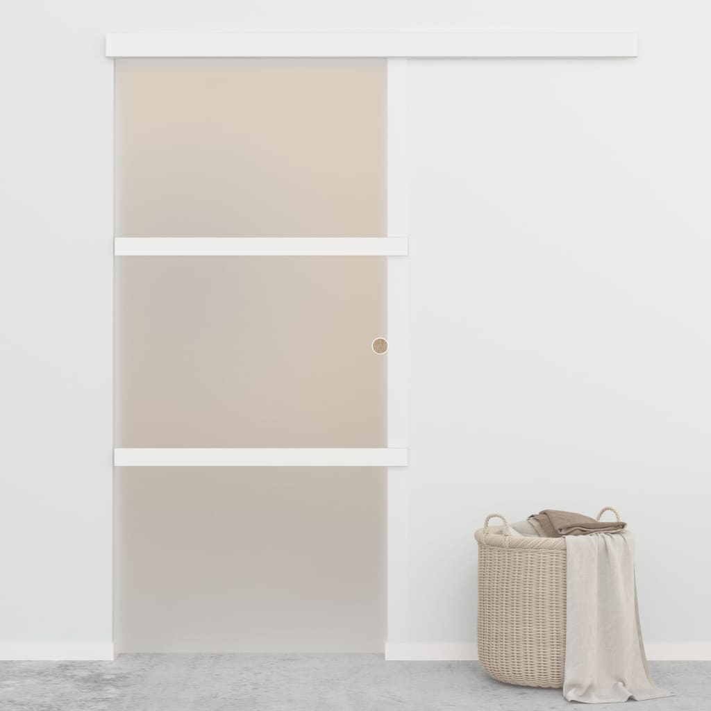 Sliding door with soft stops ESG glass aluminum 90x205 cm 