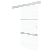 Vetonek Puerta corredera vidrio ESG y aluminio plateado 76x212 cm