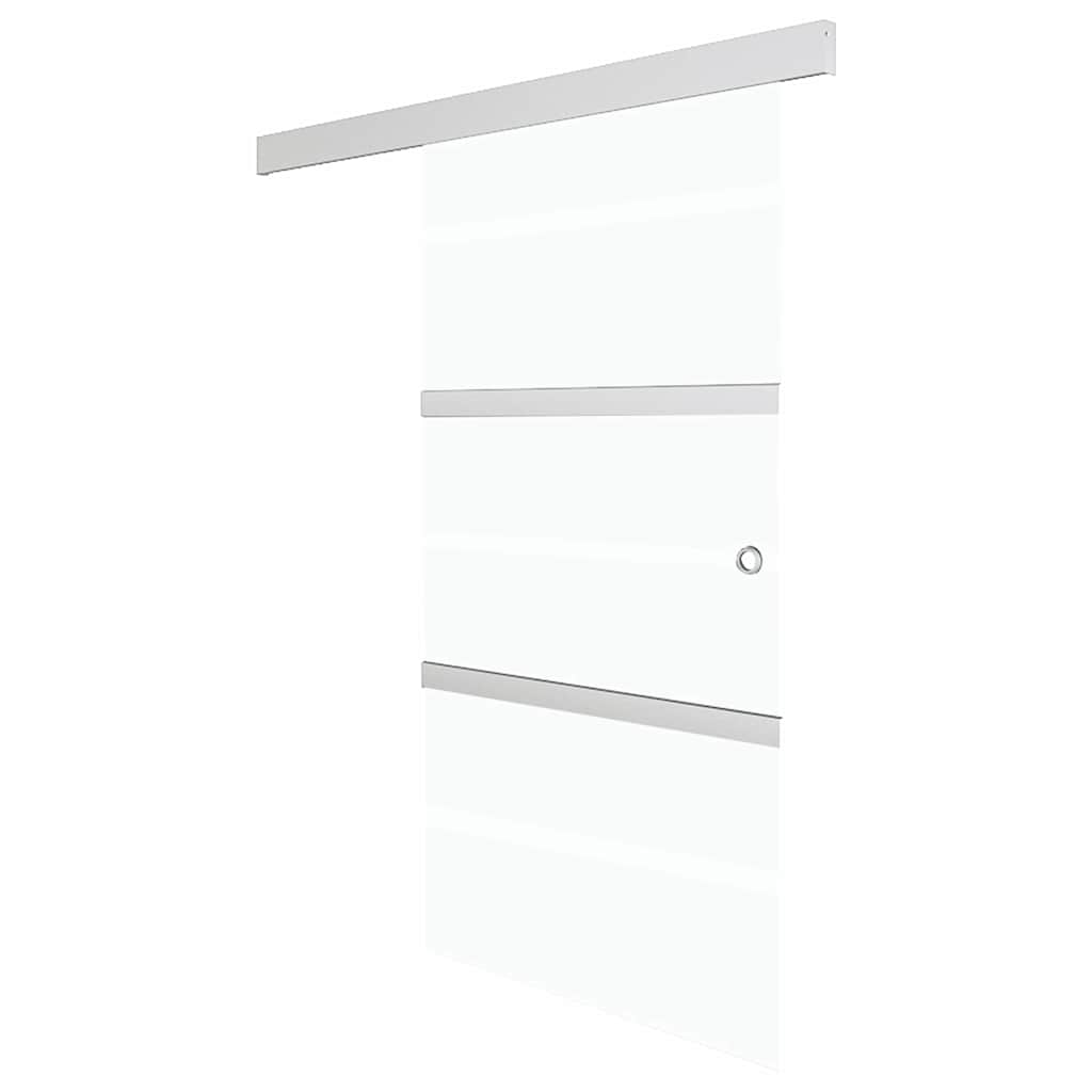 Vetonek Puerta corredera vidrio ESG y aluminio plateado 76x212 cm