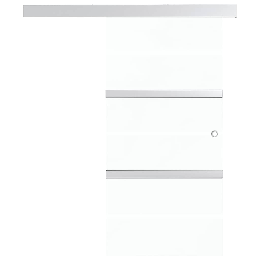 Puerta corredera vidrio ESG y aluminio plateado 76x212 cm - Vetonek