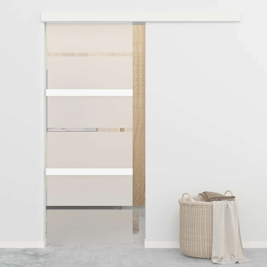 Sliding door ESG glass and silver aluminum 76x212 cm 