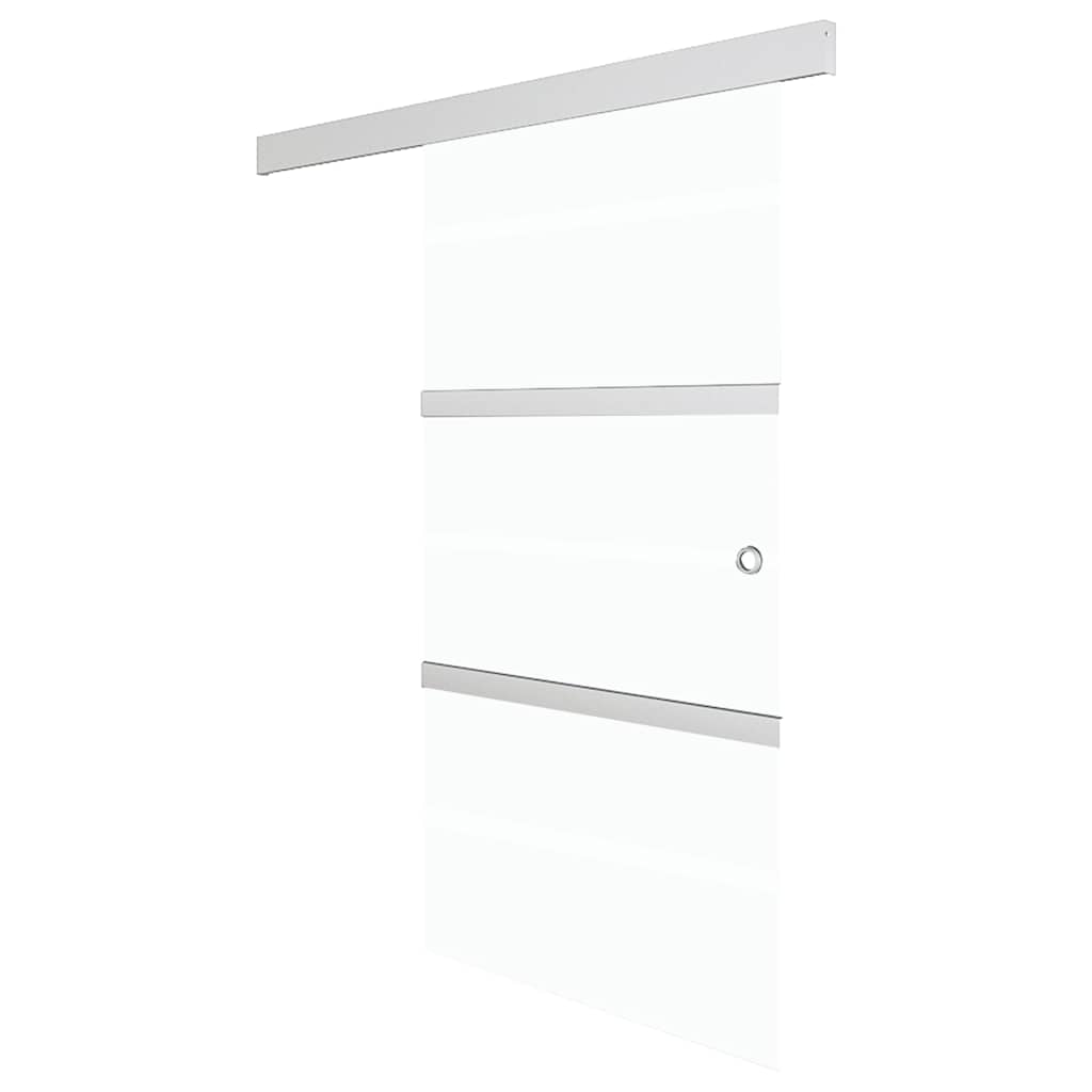 Sliding door ESG glass and silver aluminum 90x205 cm 