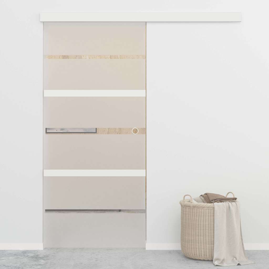 Sliding door with soft stop ESG glass and aluminum 90x205 cm 