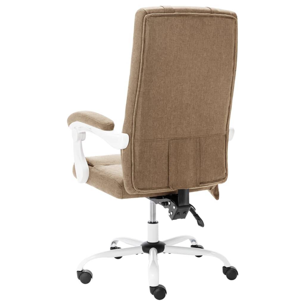 Silla de oficina de masaje de tela gris taupe vidaXL