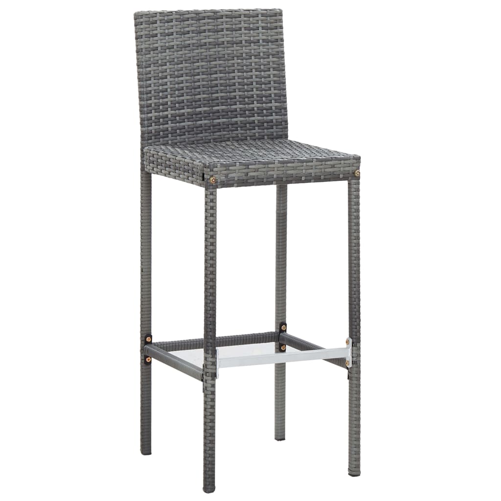 Set muebles bar jardín 7 piezas y cojines ratán sintético gris vidaXL