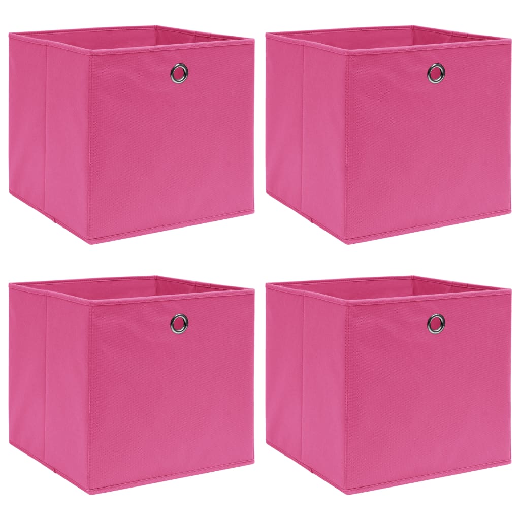 Caixas de armazenamento 4 peças tecido rosa 32x32x32 cm V1149 Vetonek