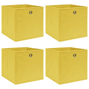 Caixas de armazenamento 4 peças tecido amarelo 32x32x32 cm V1347 Vetonek