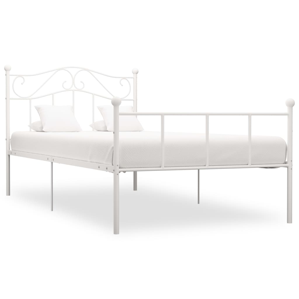 Vetonek Estructura de cama sin colchón metal blanca 90x200 cm