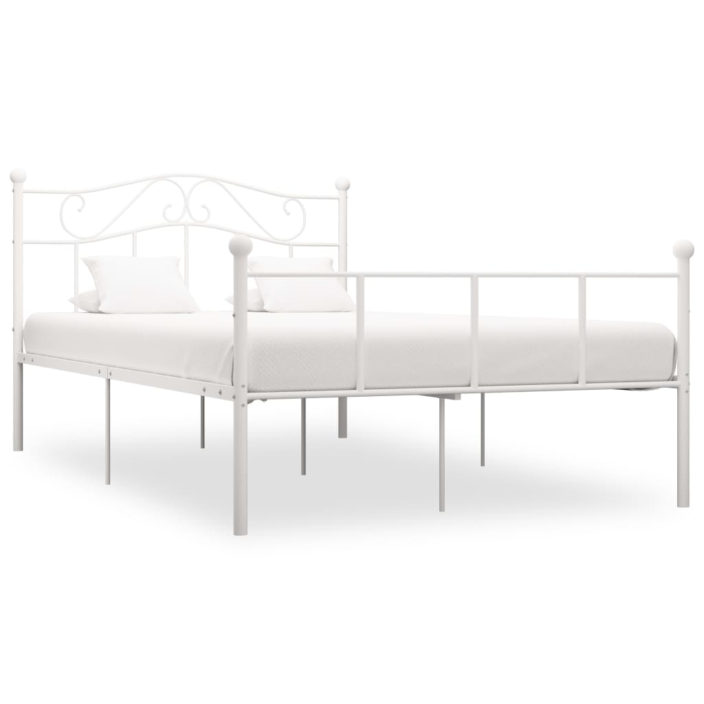 Vetonek Estructura de cama sin colchón metal blanco 120x200 cm