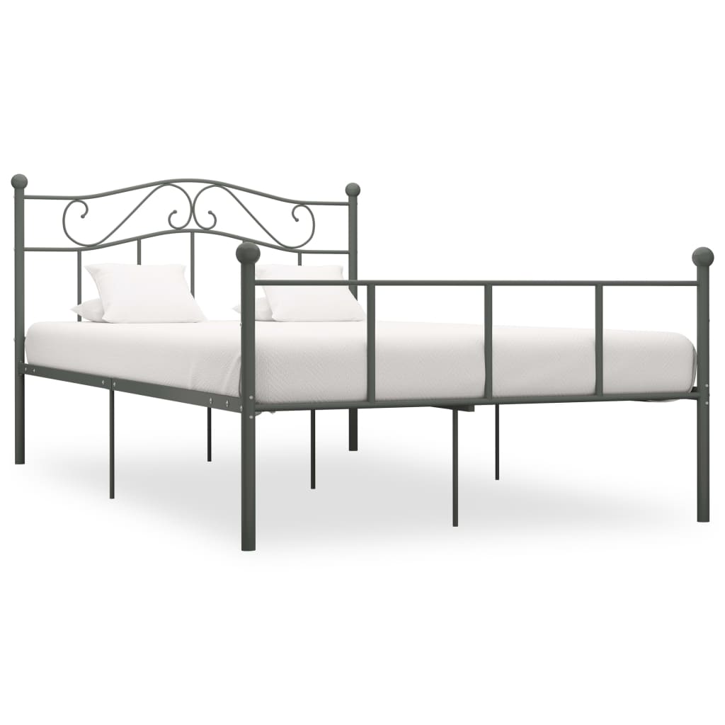 Vetonek Estructura de cama sin colchón metal gris 120x200 cm