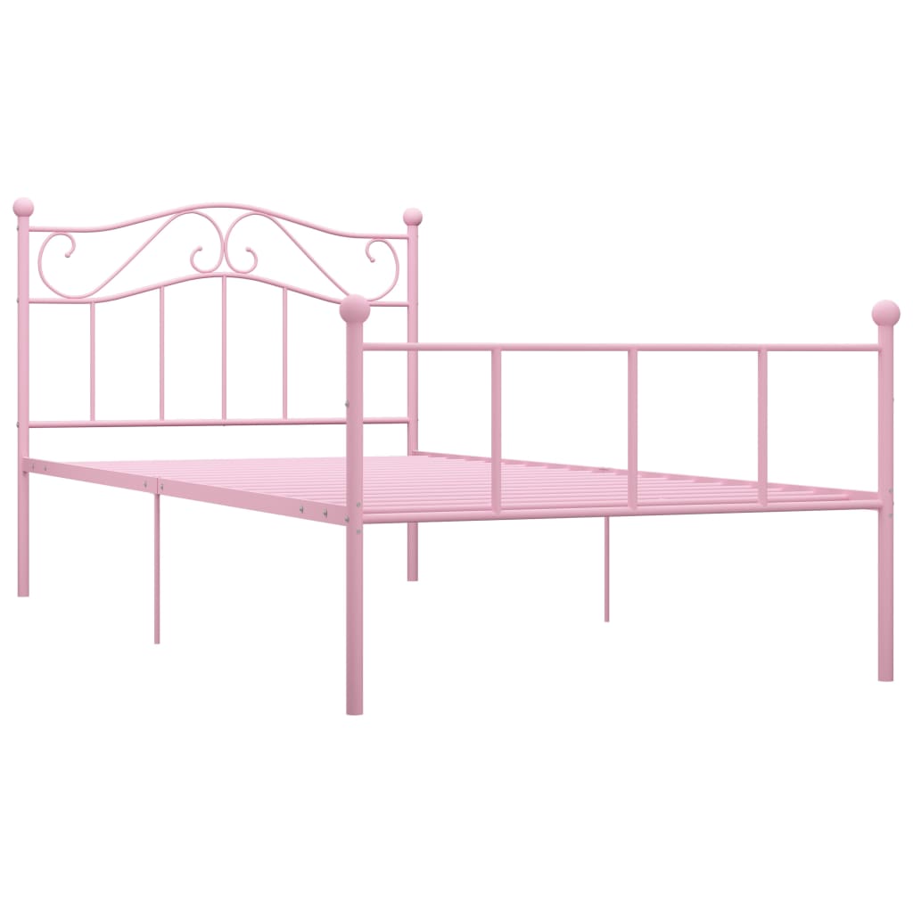 Estructura de cama sin colchón metal rosa 90x200 cm vidaXL