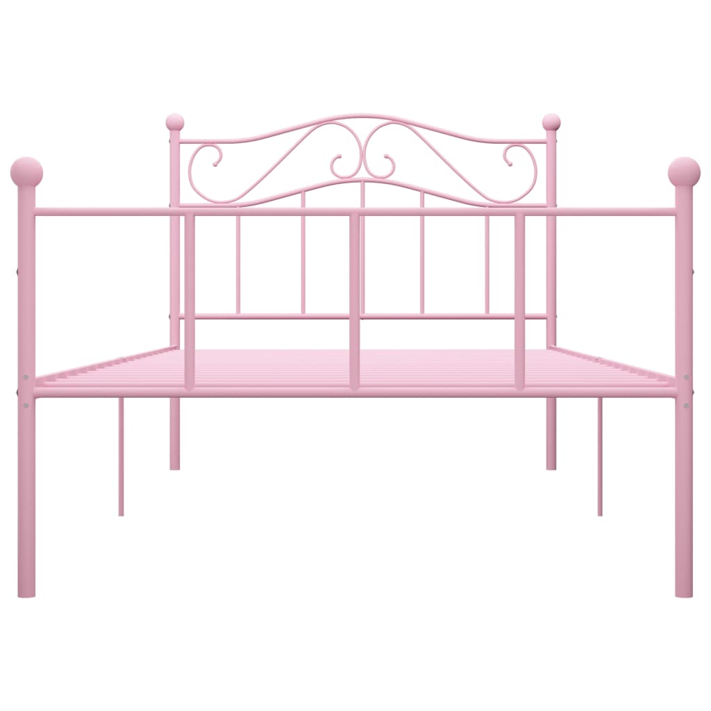 Estructura de cama sin colchón metal rosa 90x200 cm vidaXL