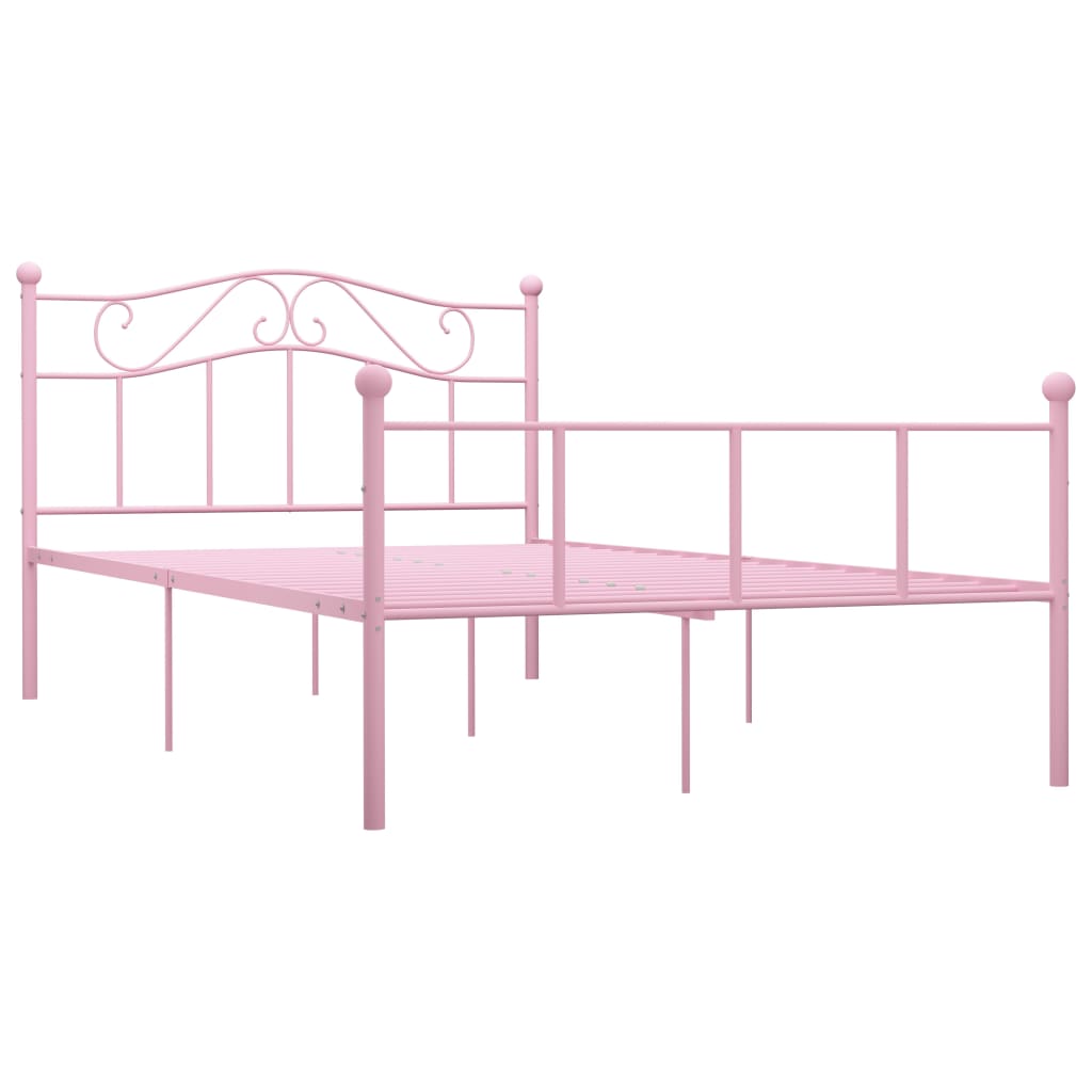 Estructura de cama sin colchón metal rosa 140x200 cm vidaXL