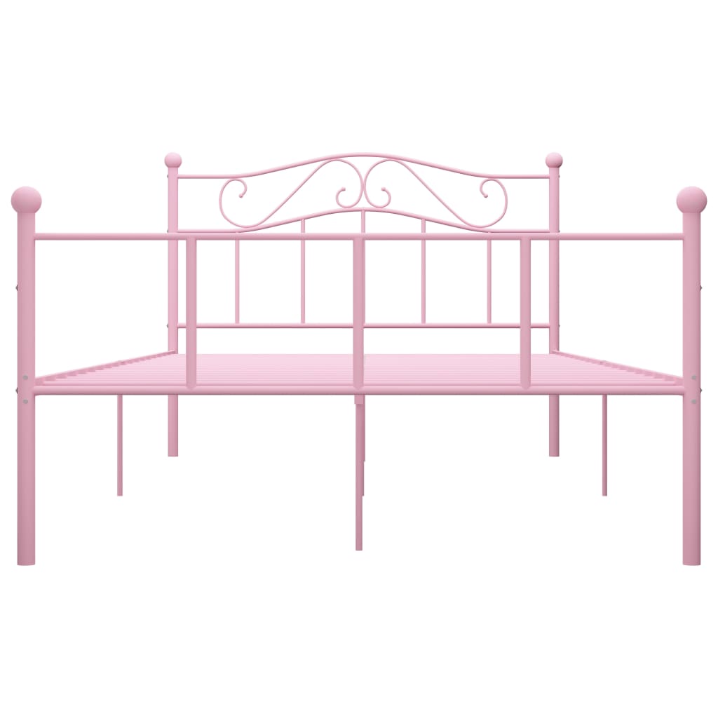 Estructura de cama sin colchón metal rosa 140x200 cm vidaXL