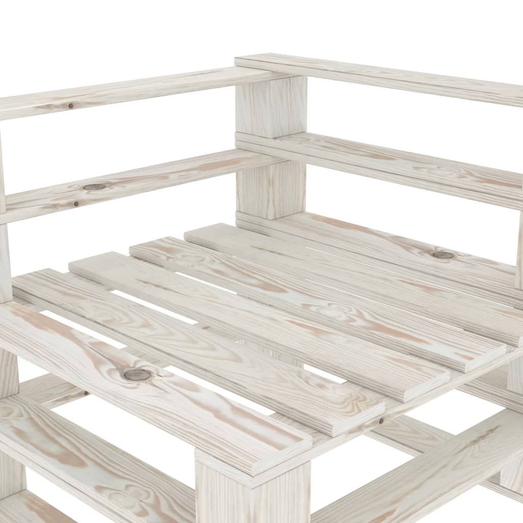 Juego de muebles de palés para jardín 8 piezas madera blanco vidaXL