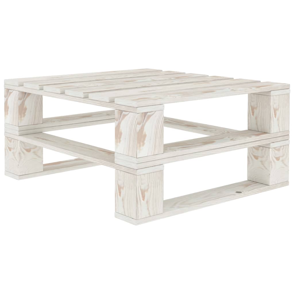 Juego de muebles de palés para jardín 8 piezas madera blanco vidaXL