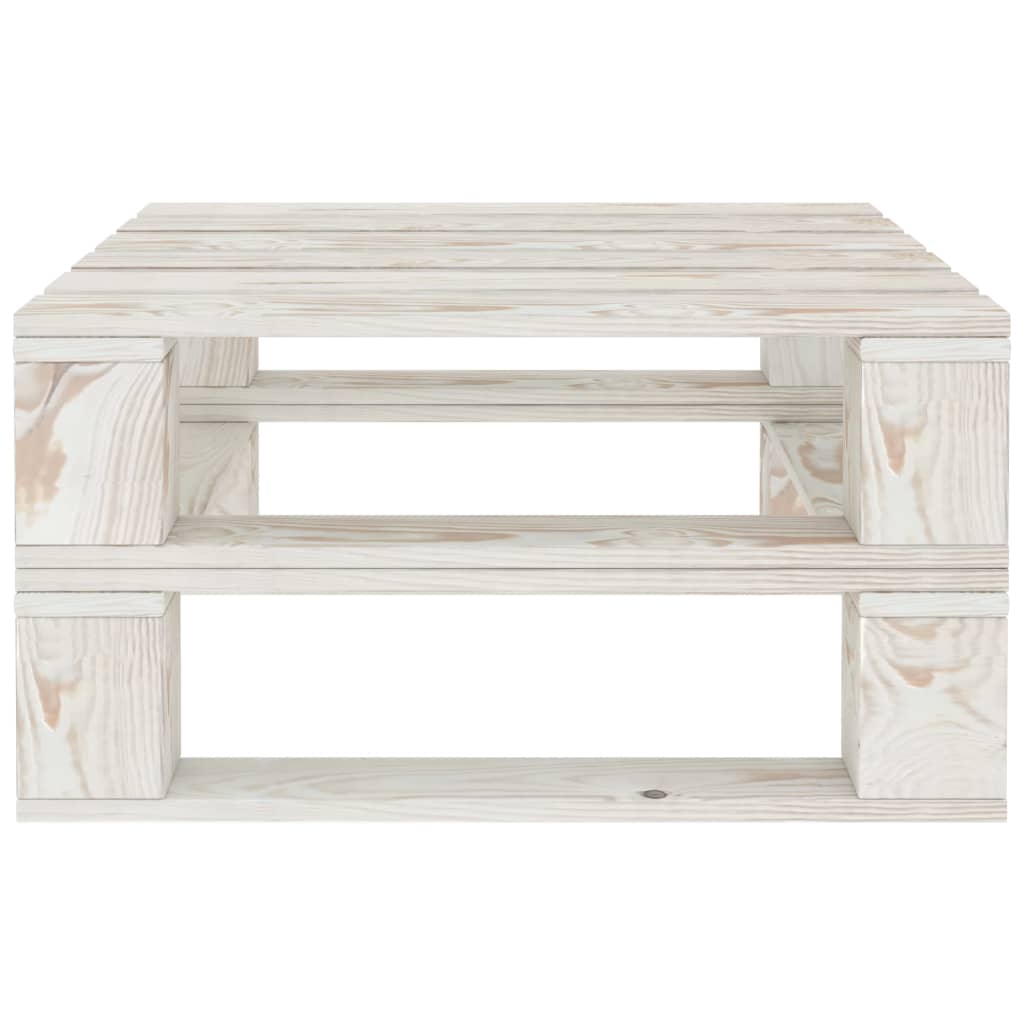 Juego de muebles de palés para jardín 8 piezas madera blanco vidaXL