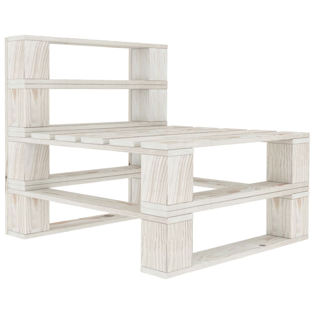 Juego de muebles de palés para jardín 8 piezas madera blanco vidaXL