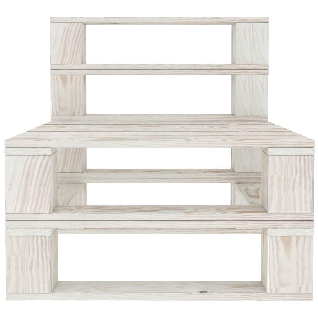 Juego de muebles de palés para jardín 8 piezas madera blanco vidaXL