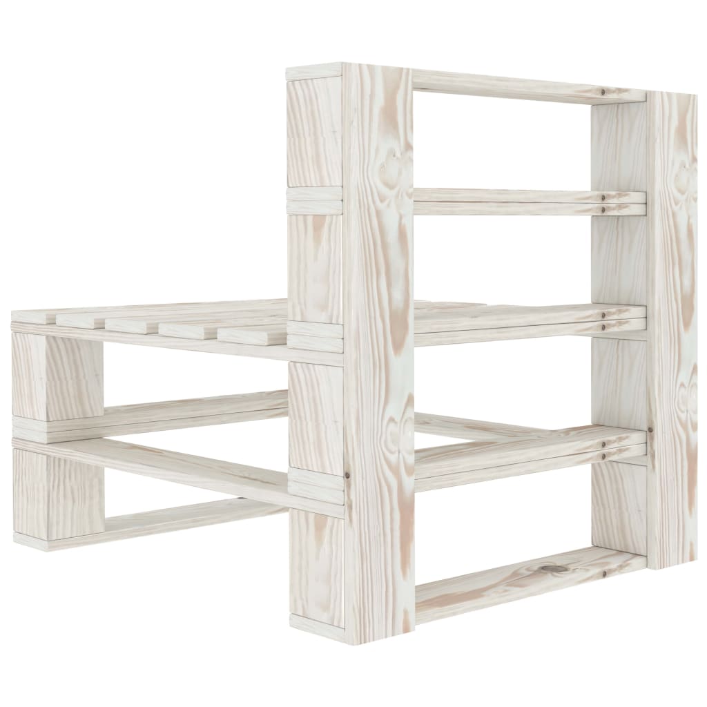 Juego de muebles de palés para jardín 8 piezas madera blanco vidaXL