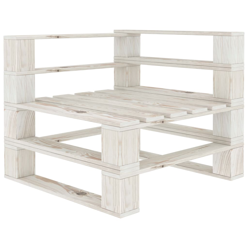 Juego de muebles de palés para jardín 8 piezas madera blanco vidaXL