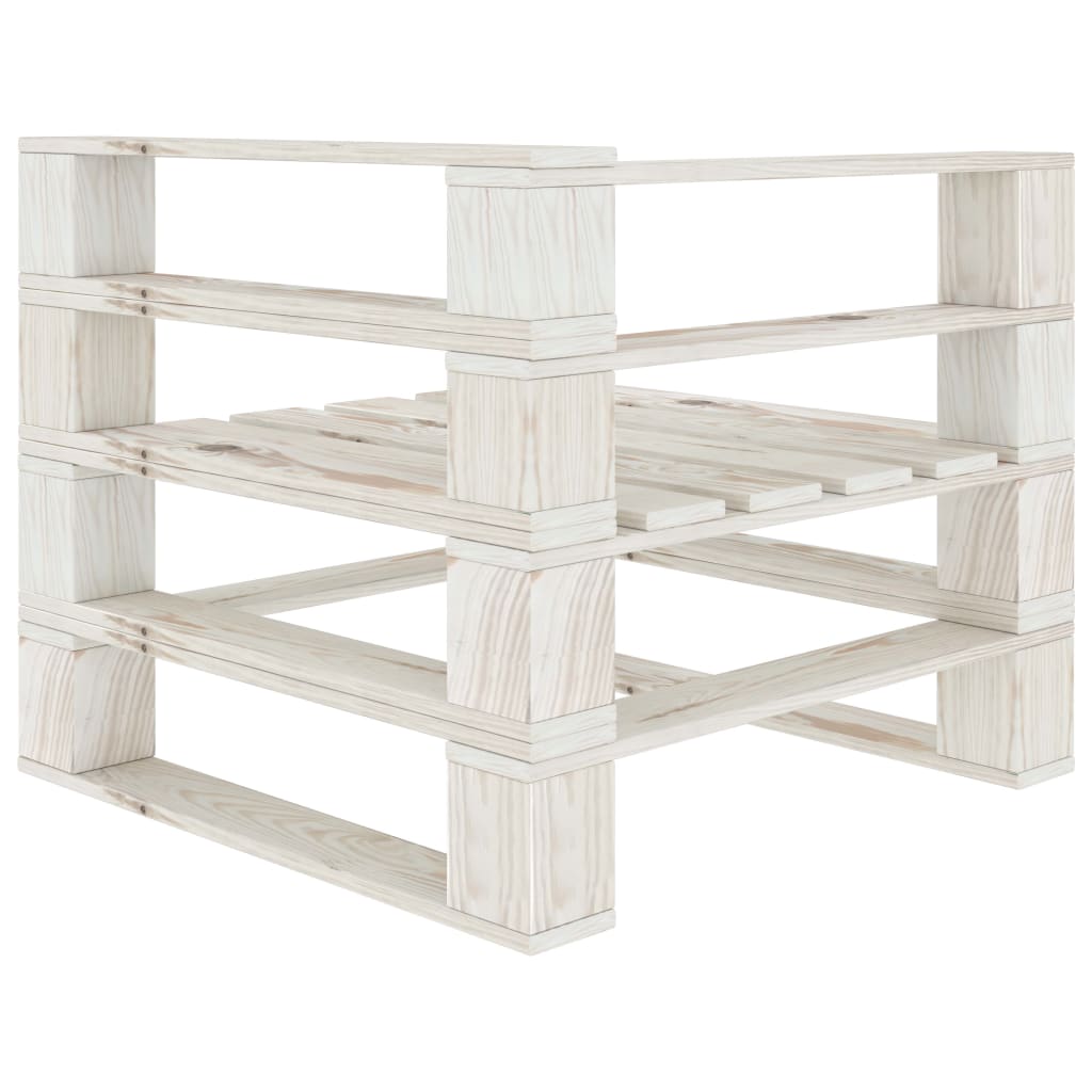 Juego de muebles de palés para jardín 8 piezas madera blanco vidaXL