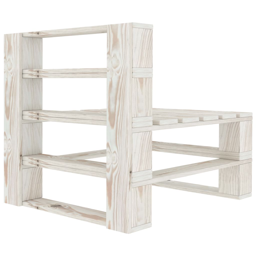 Juego de muebles de palets para jardín 5 piezas madera blanco vidaXL