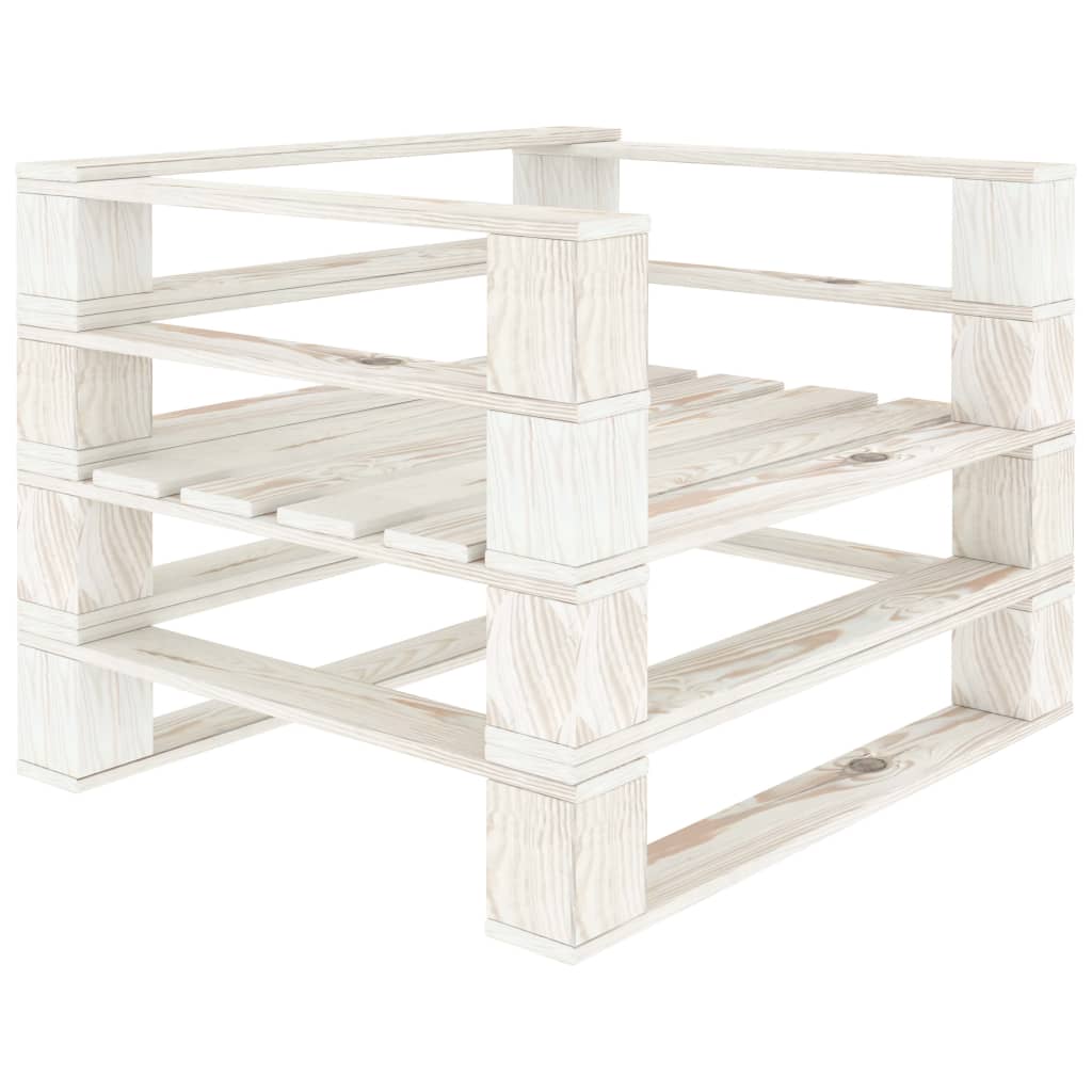 Juego de muebles de palets para jardín 5 piezas madera blanco vidaXL