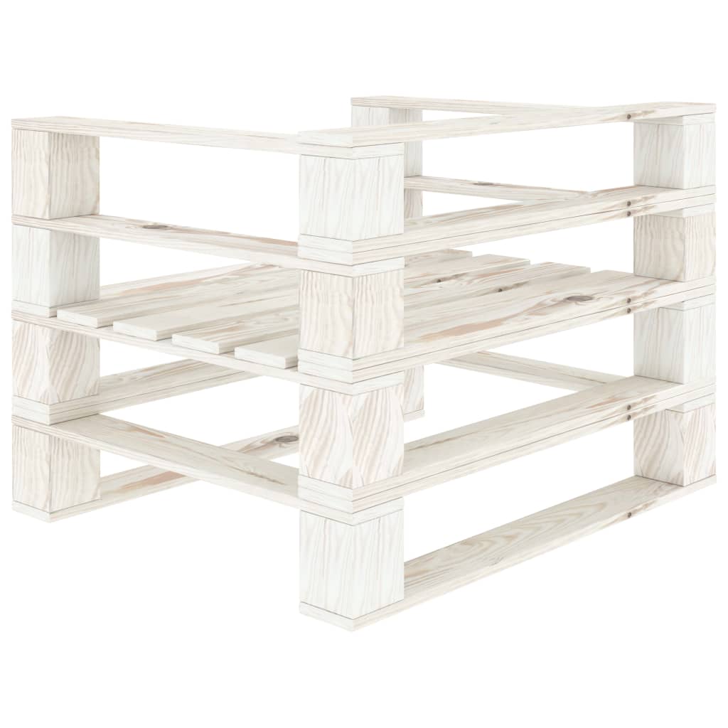 Juego de muebles de palets para jardín 5 piezas madera blanco vidaXL