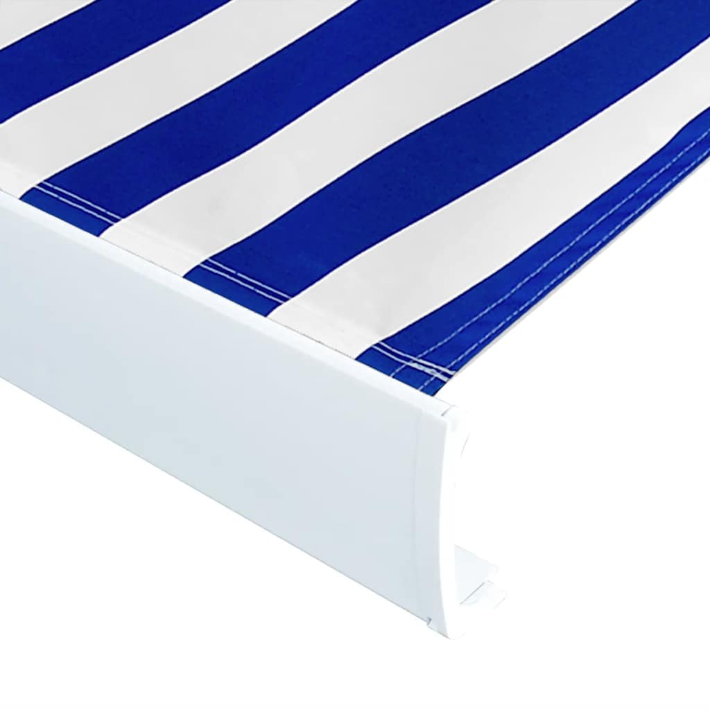 Toldo de carrete motorizado azul y blanco 400x300 cm - Vetonek