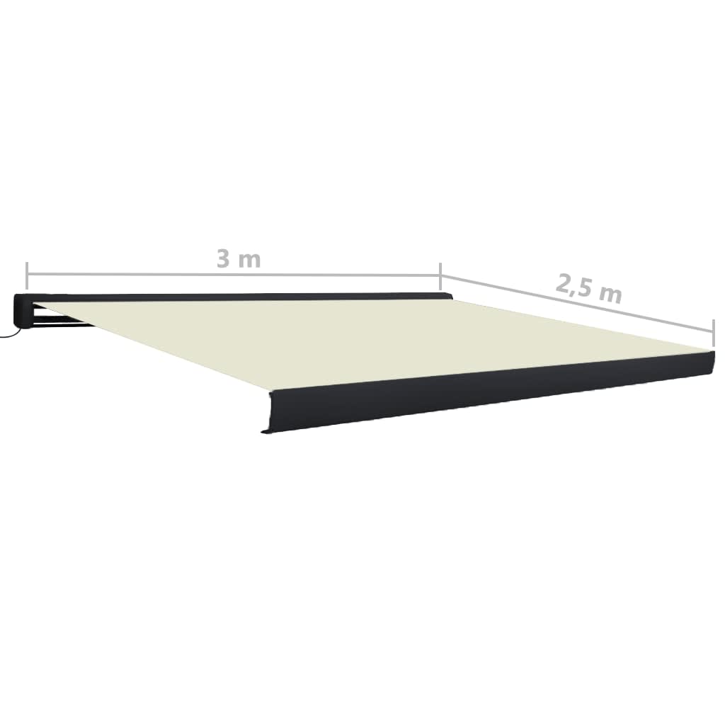 Toldo de carrete motorizado color crema 300x250 cm vidaXL