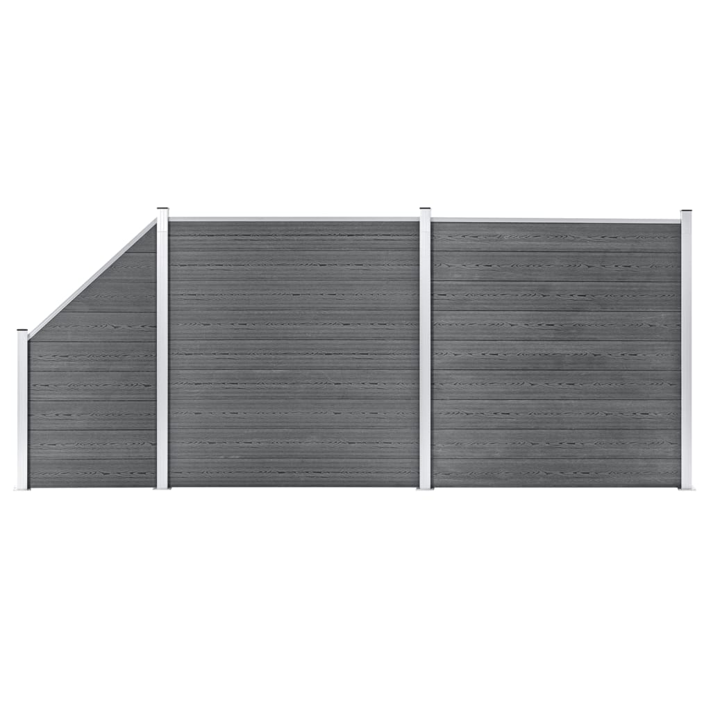 Vetonek Set de vallas 2 cuadradas + 1 oblicua WPC gris 446x186 cm