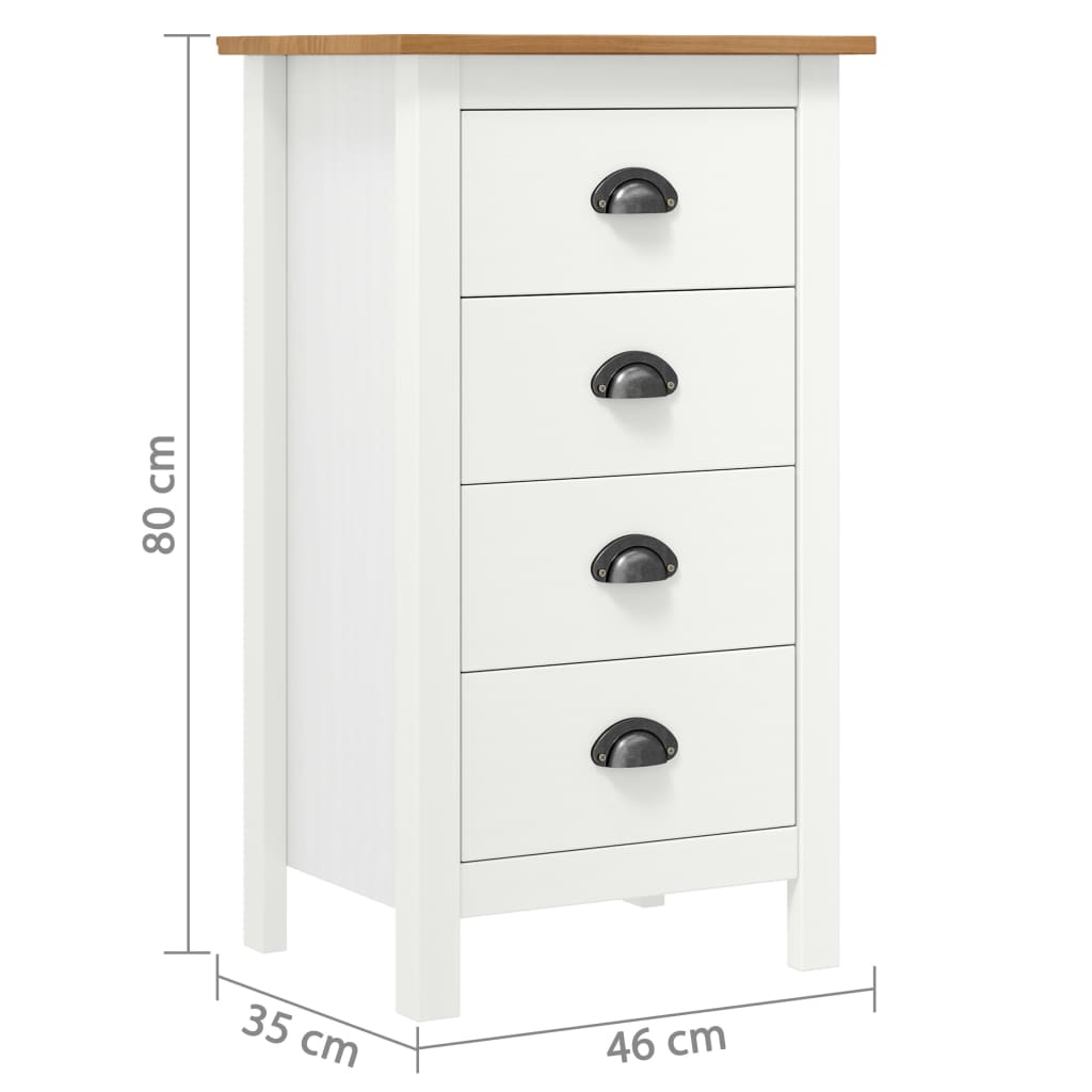 Night table HILL WOOD WOOD OF WHITE PINE 46x35X49.5 cm