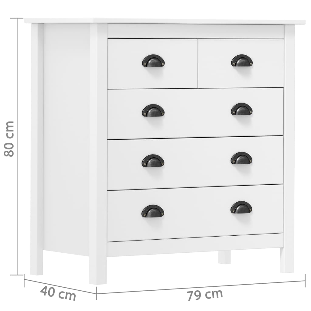 Night table HILL WOOD WOOD OF WHITE PINE 79x40X80 CM