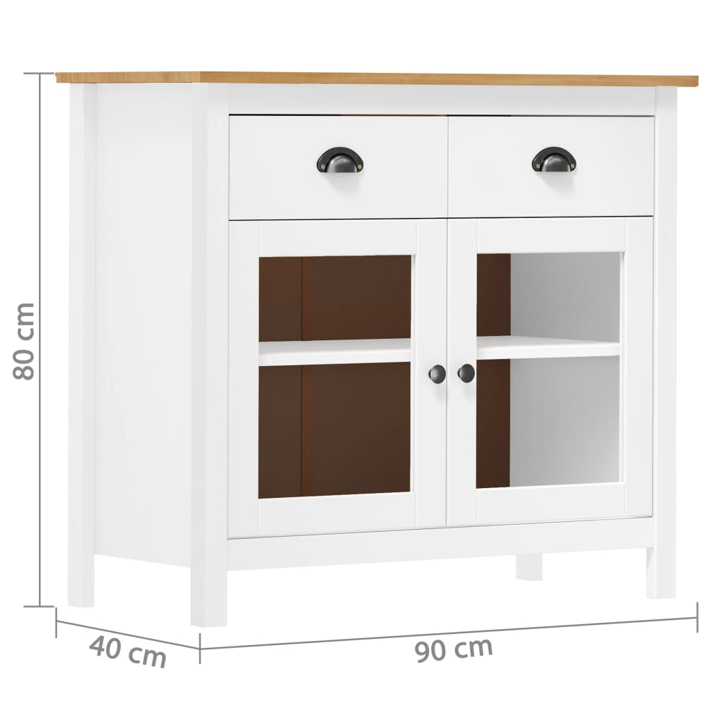 Night table HILL WOOD WOOD OF WHITE PINE 90x40X80 CM